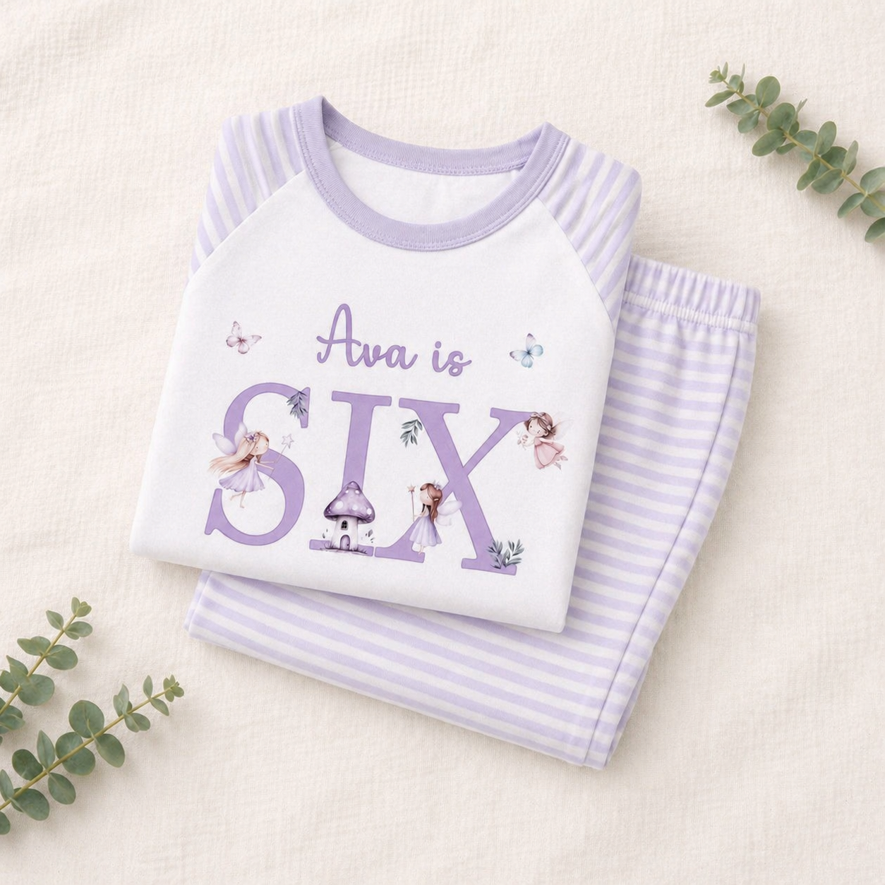 Lilac Striped - Children's Birthday Pyjamas