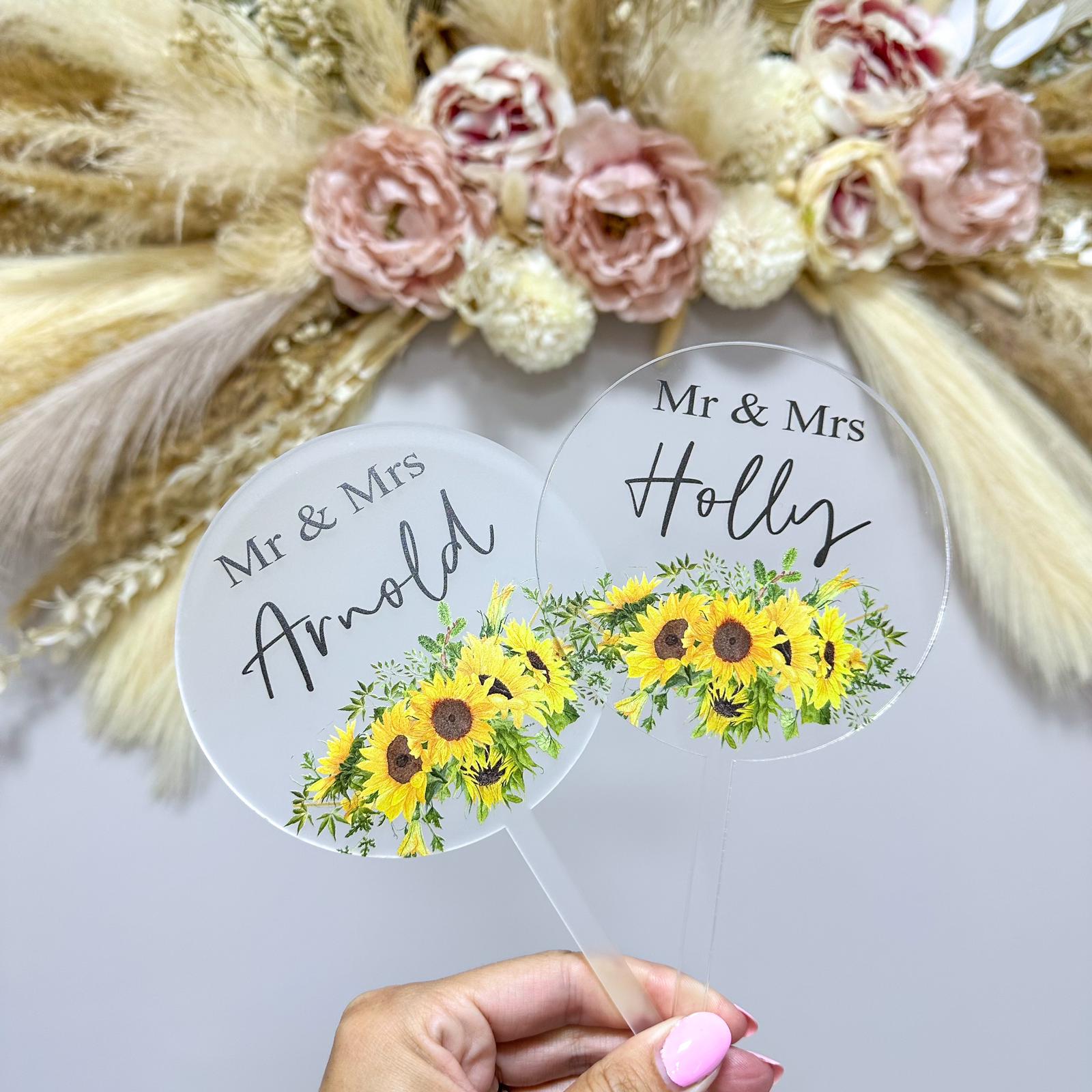 Sunflower Cake Topper - Perfect for Weddings and Special Occasions