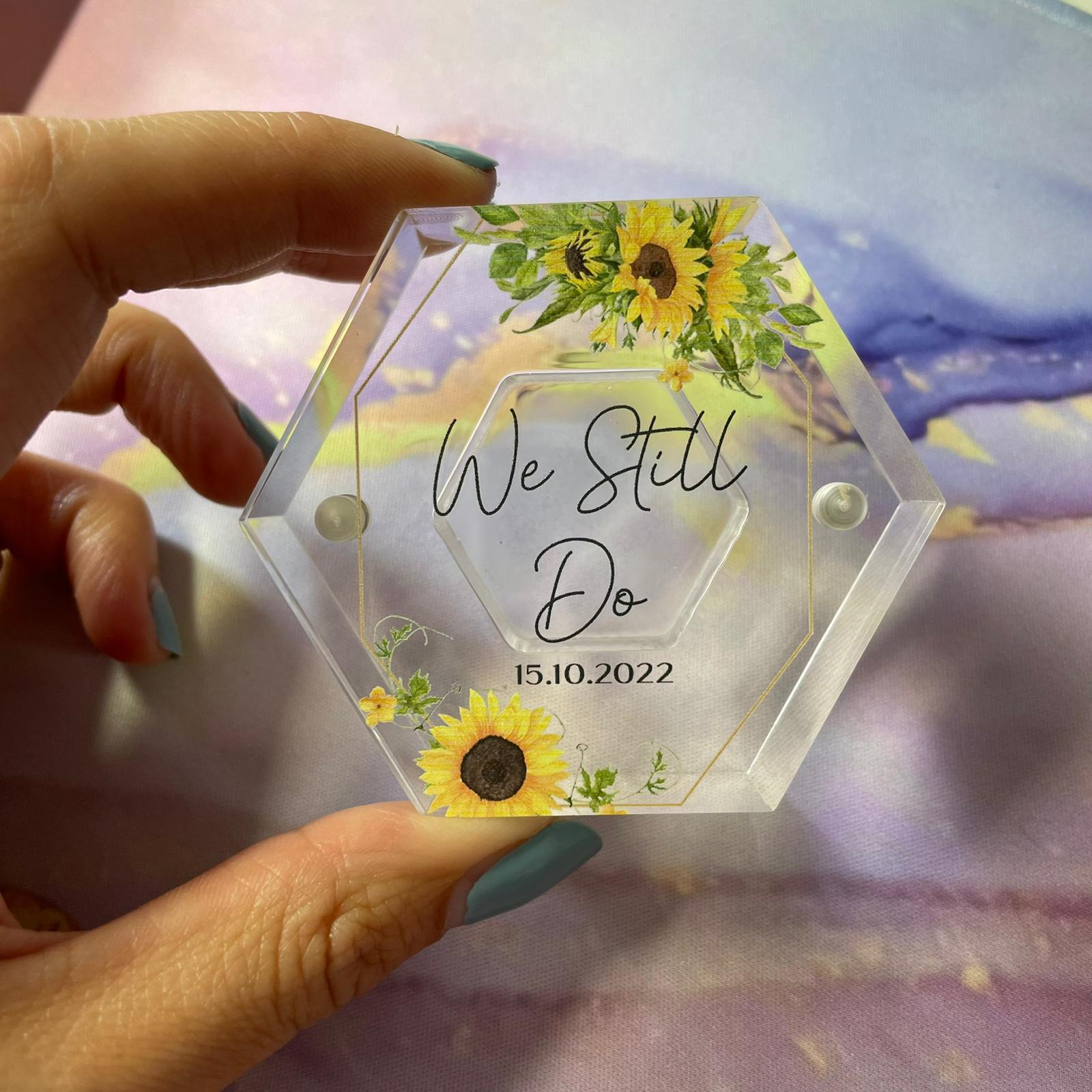 Sunflowers Acrylic Wedding Ring Box