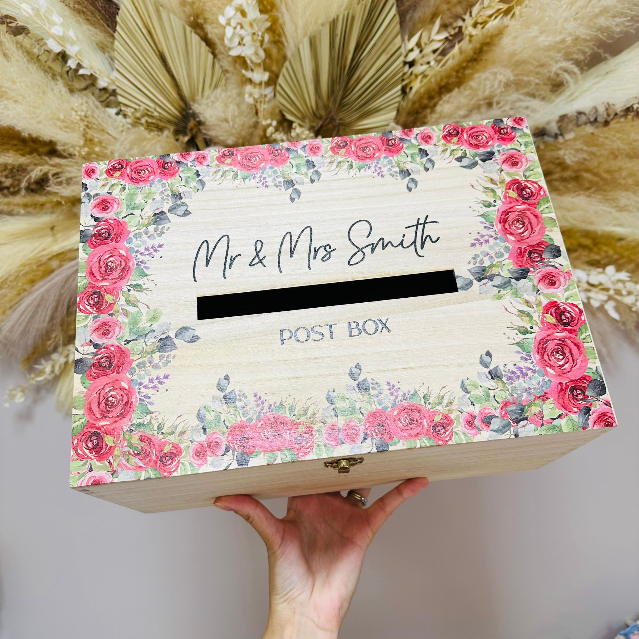 Wedding Card Box - Red Roses