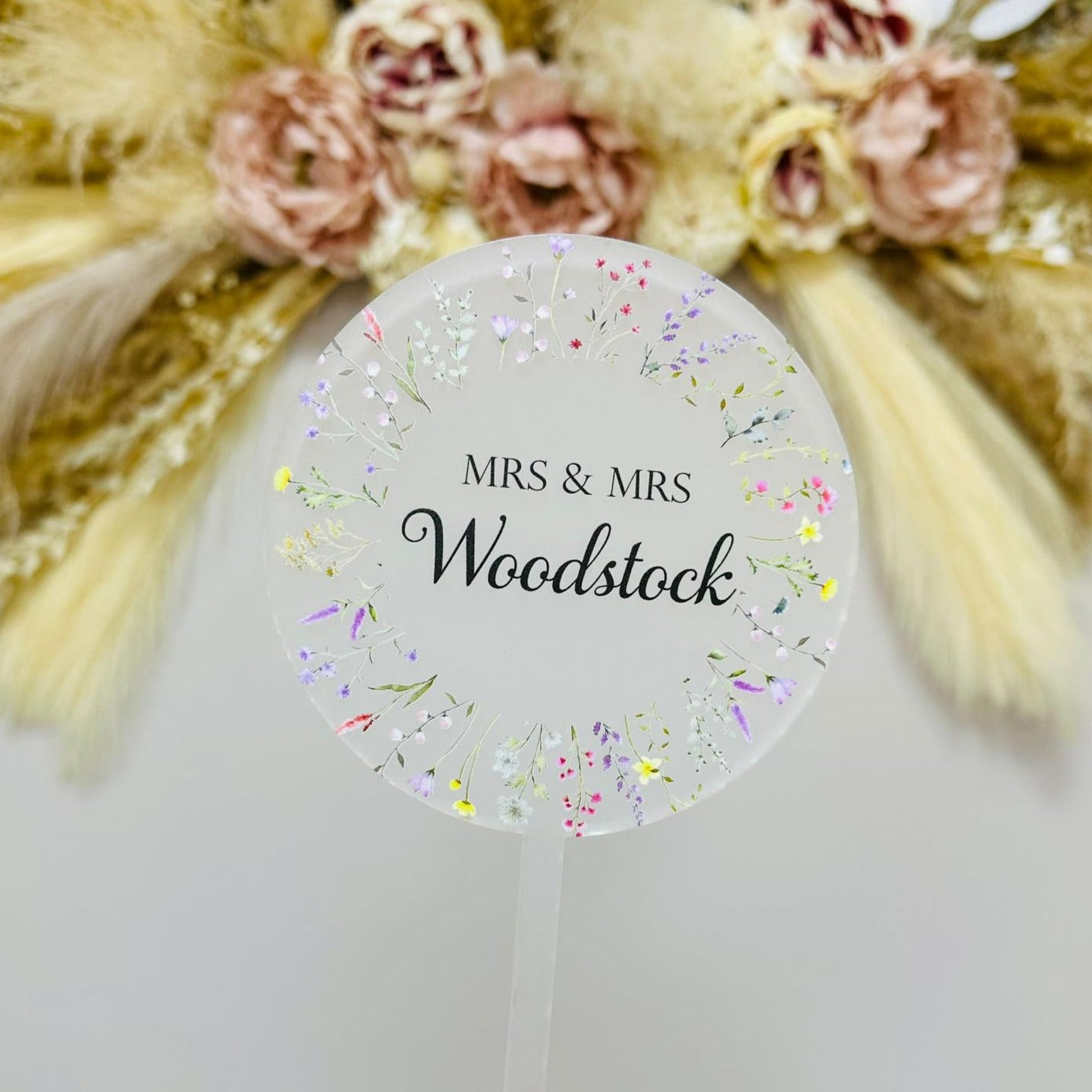 Wildflowers Acrylic Cake Topper