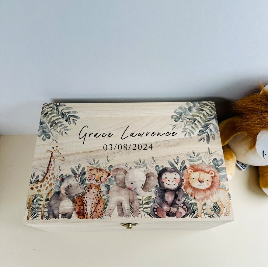 Keepsake Wooden Box - Animal Friends