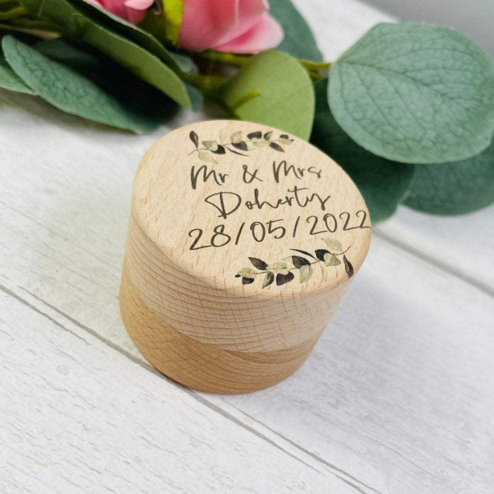 Greenery Wedding Ring Box