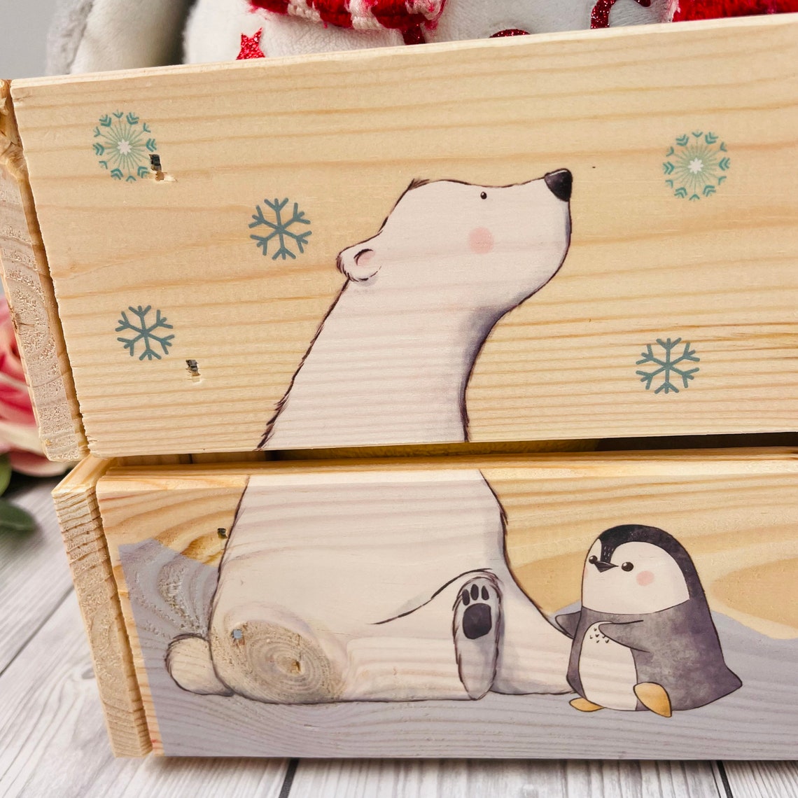 Christmas Eve Box Crate Polar Bear Penguins 2