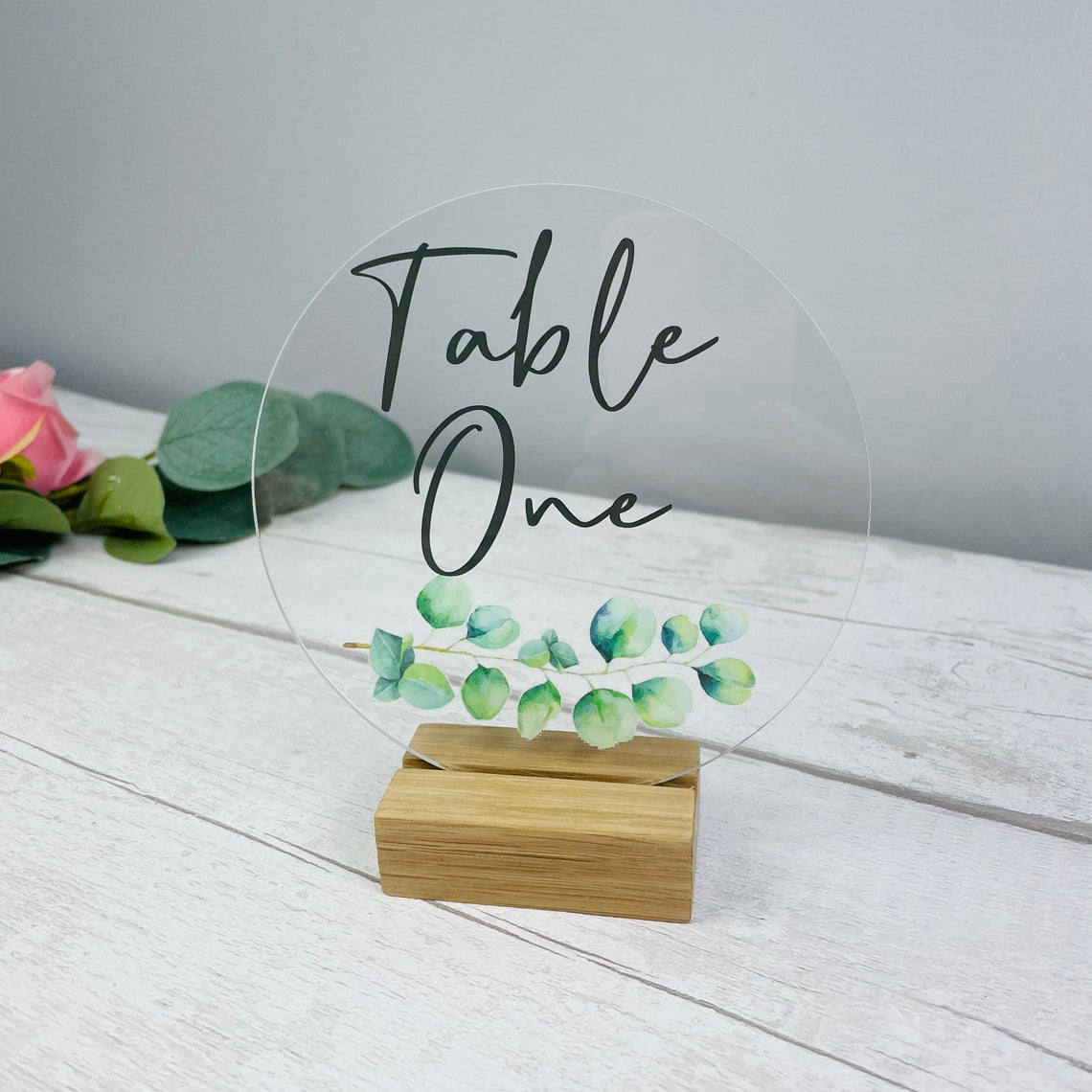 Eucalyptus Acrylic Wedding Table Numbers