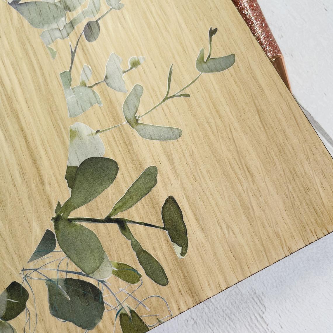 Eucalyptus Greenery Rustic Wooden Wedding Guest Book