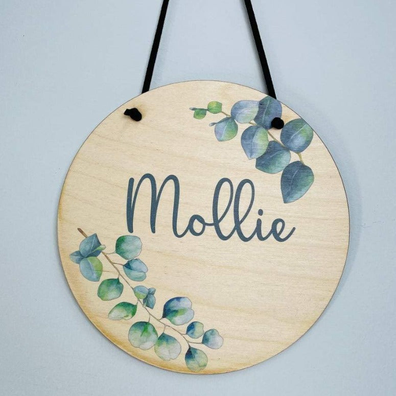 Eucalyptus Name Plaque