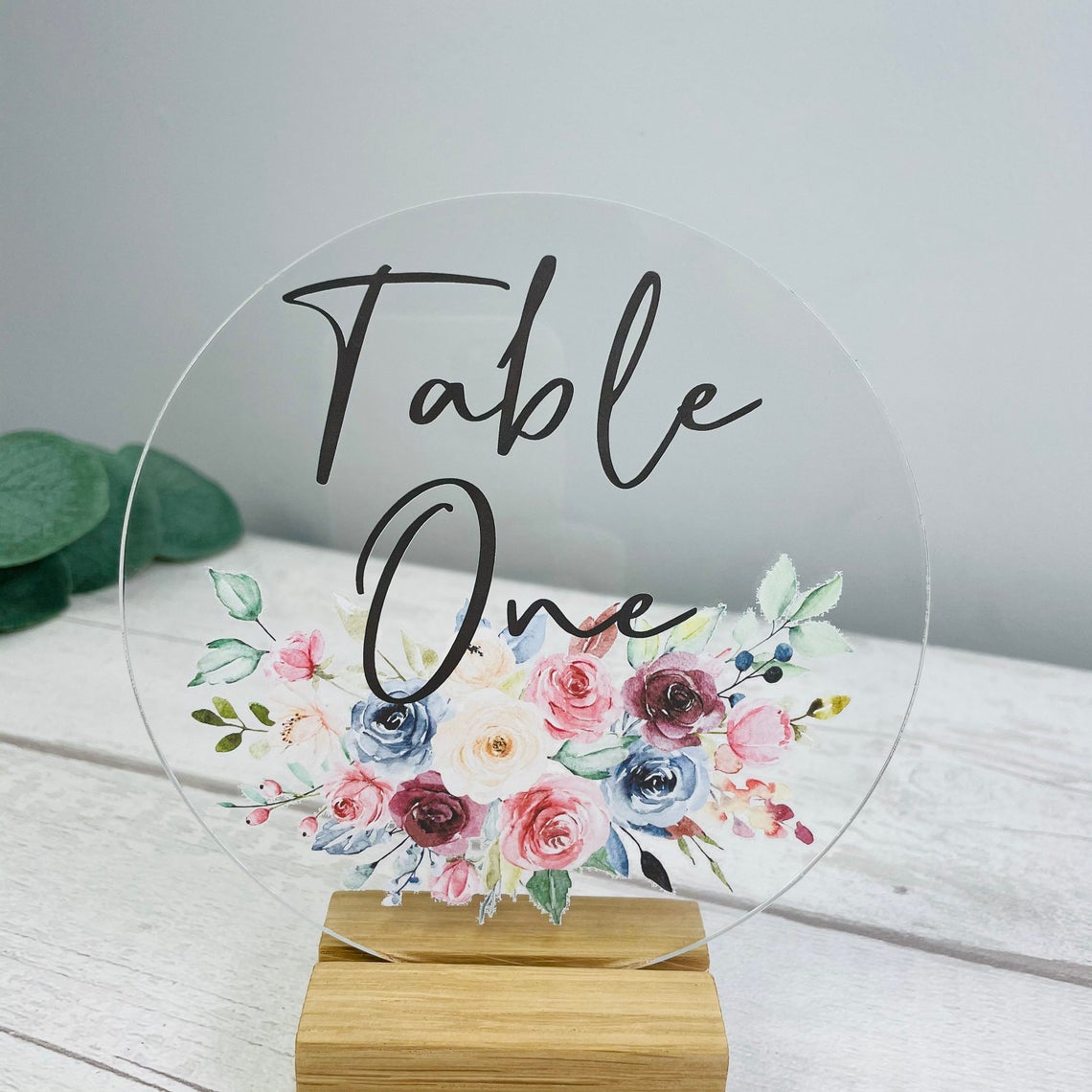 Floral Acrylic Wedding Table Numbers