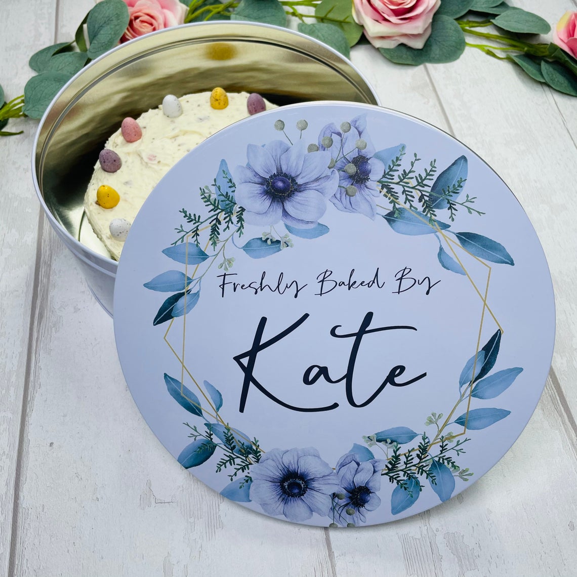 Geometric Eucalyptus Floral Cake Tin