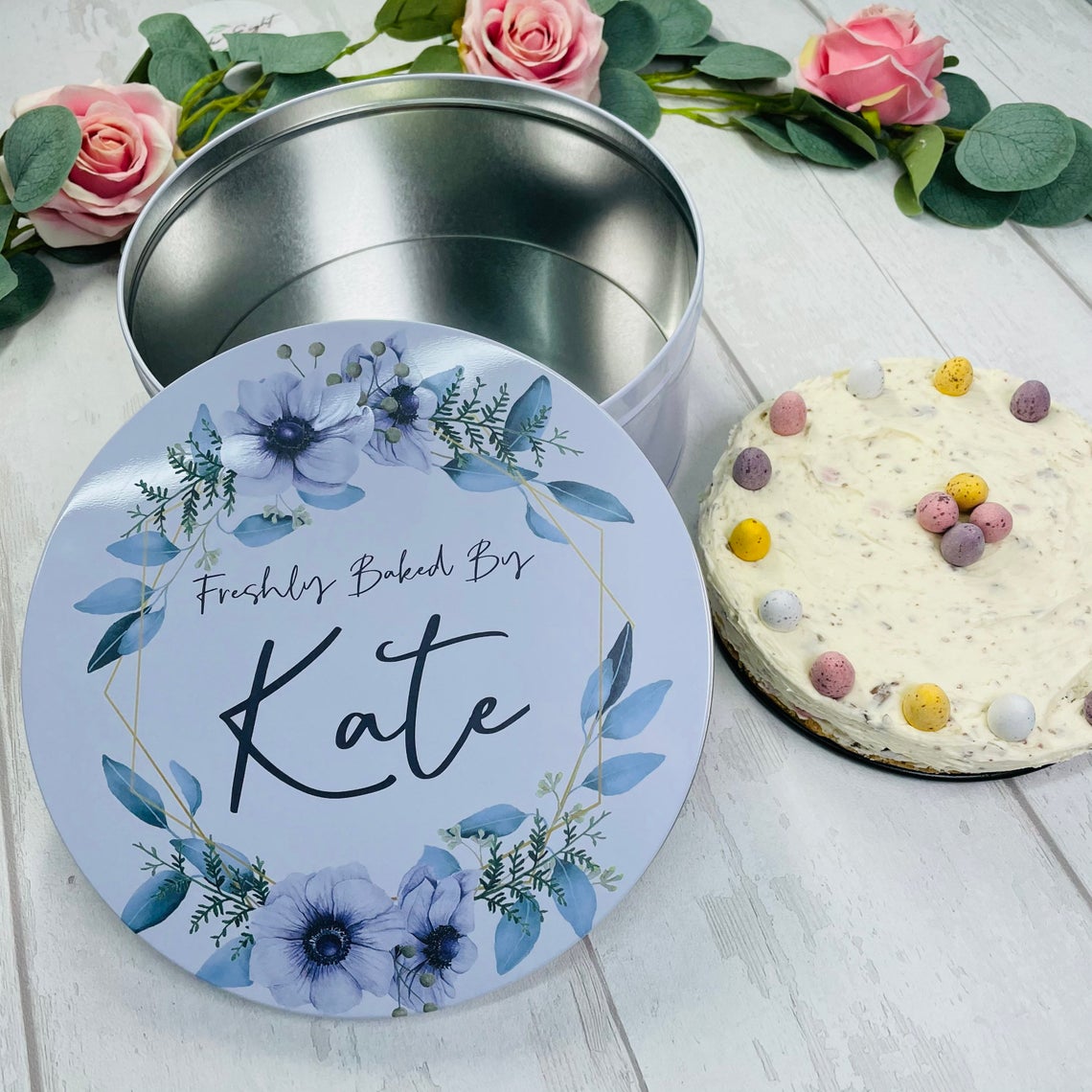 Geometric Eucalyptus Floral Cake Tin