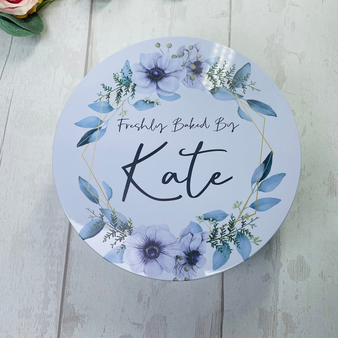 Geometric Eucalyptus Floral Cake Tin