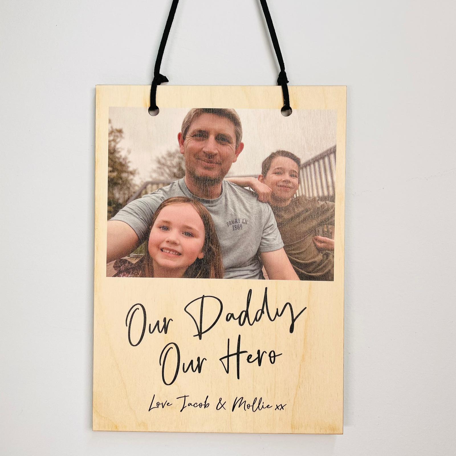 Our Hero Fathers Day Photo Plaque