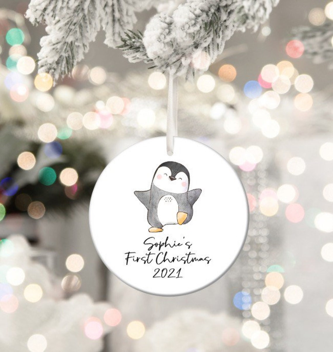 Penguin Christmas Ceramic Bauble