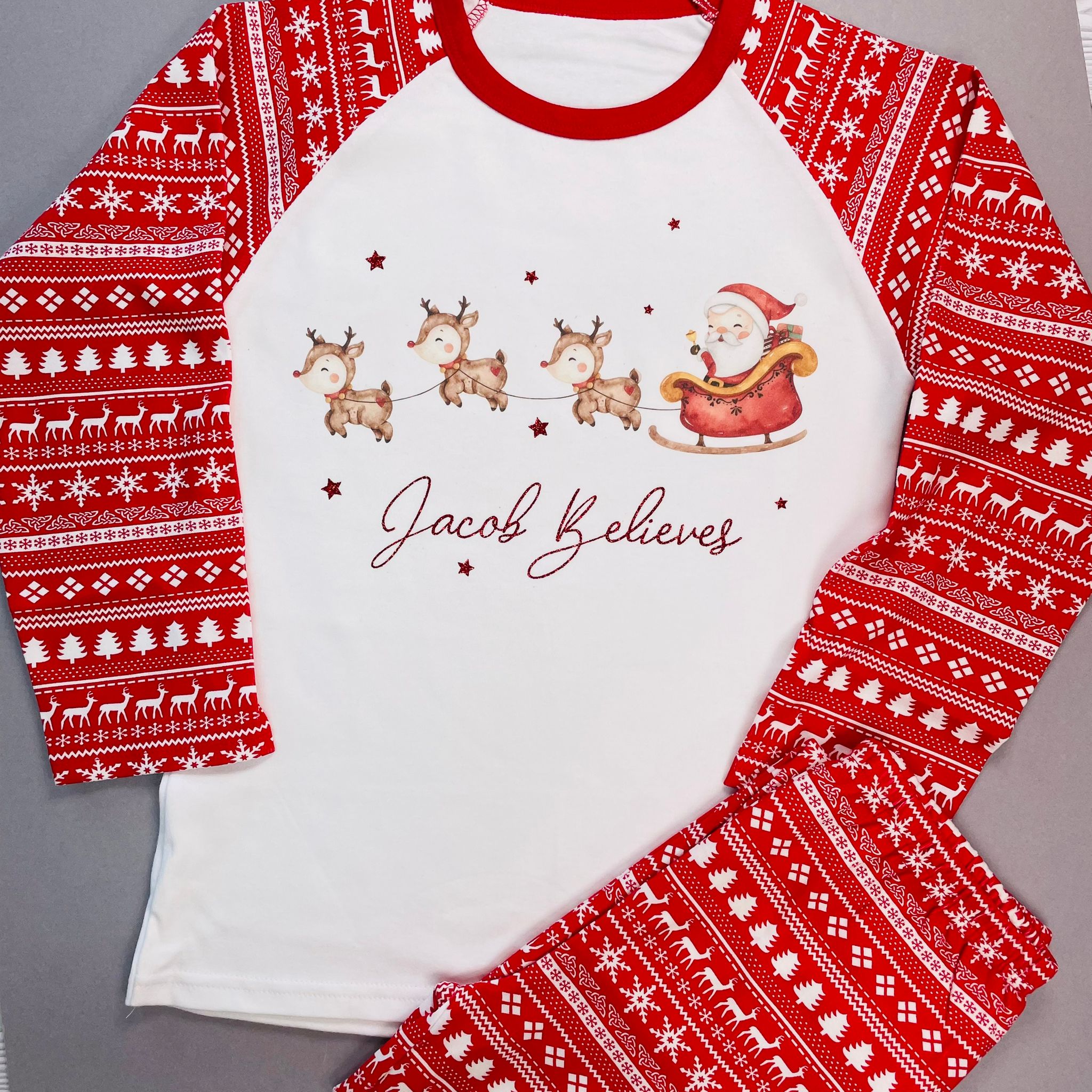 Christmas Pyjamas - Santa Sleigh Printed