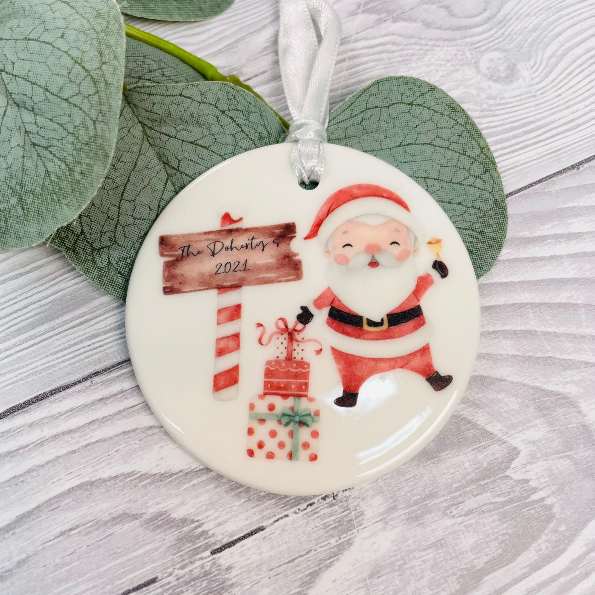 Santa Christmas Ceramic Bauble