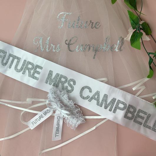 Veil, Sash & Garter gift set