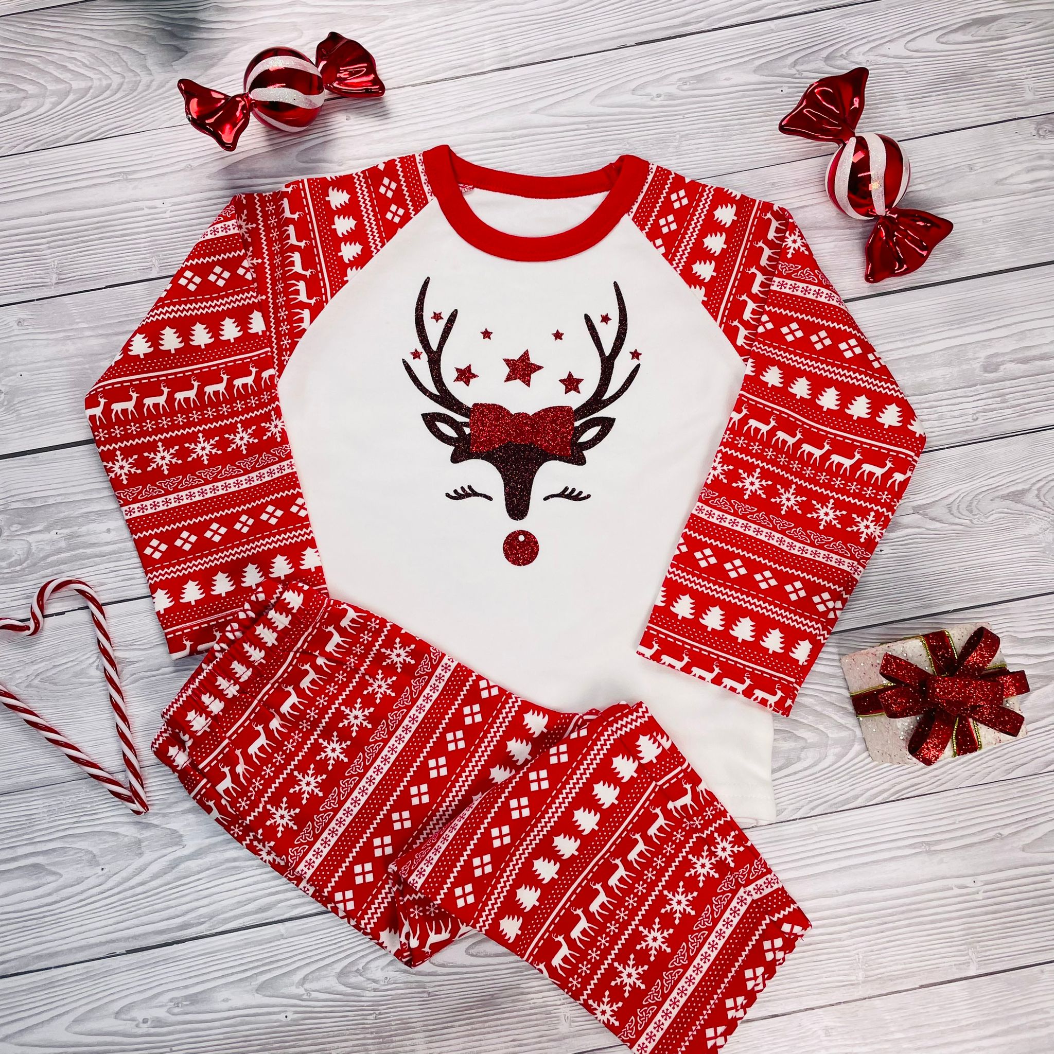 Reindeer Pyjamas - Red