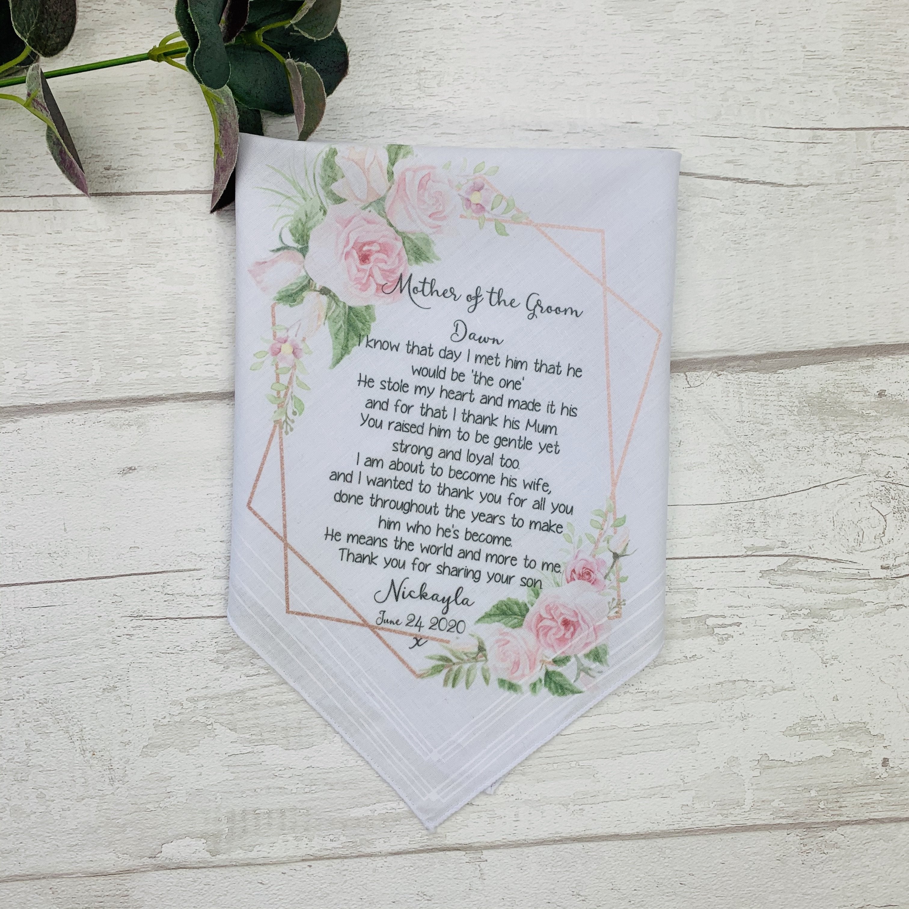 Geometric Poem Personalised Hankie - Occasionally Cute