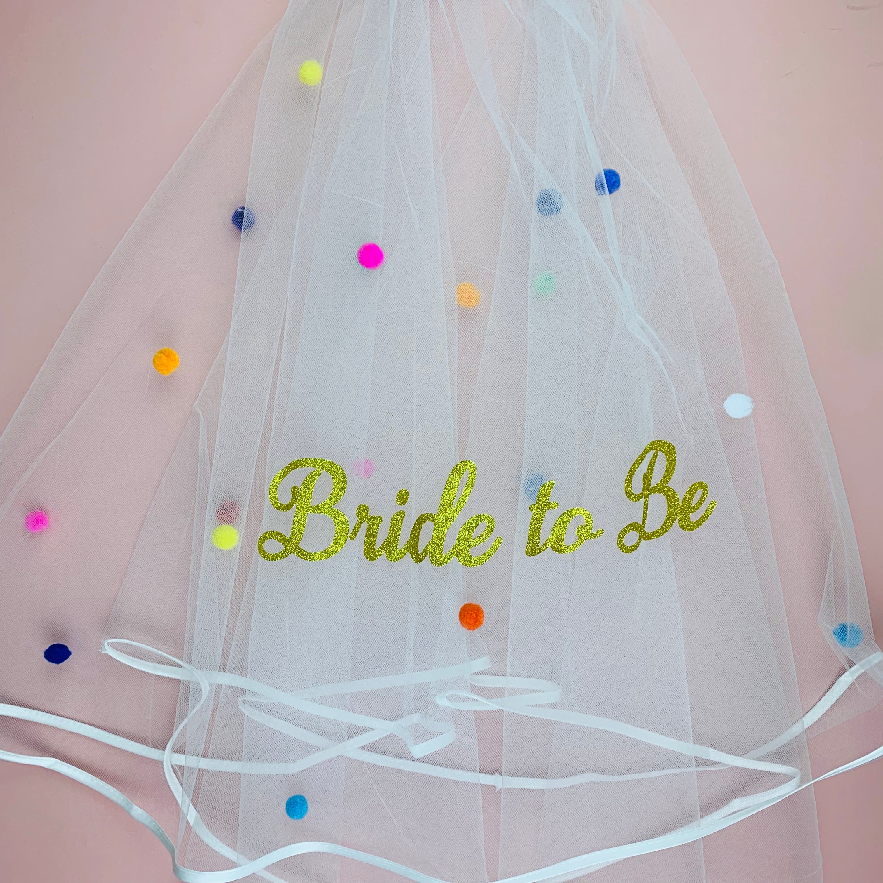 Hen Party Veil with Pom poms