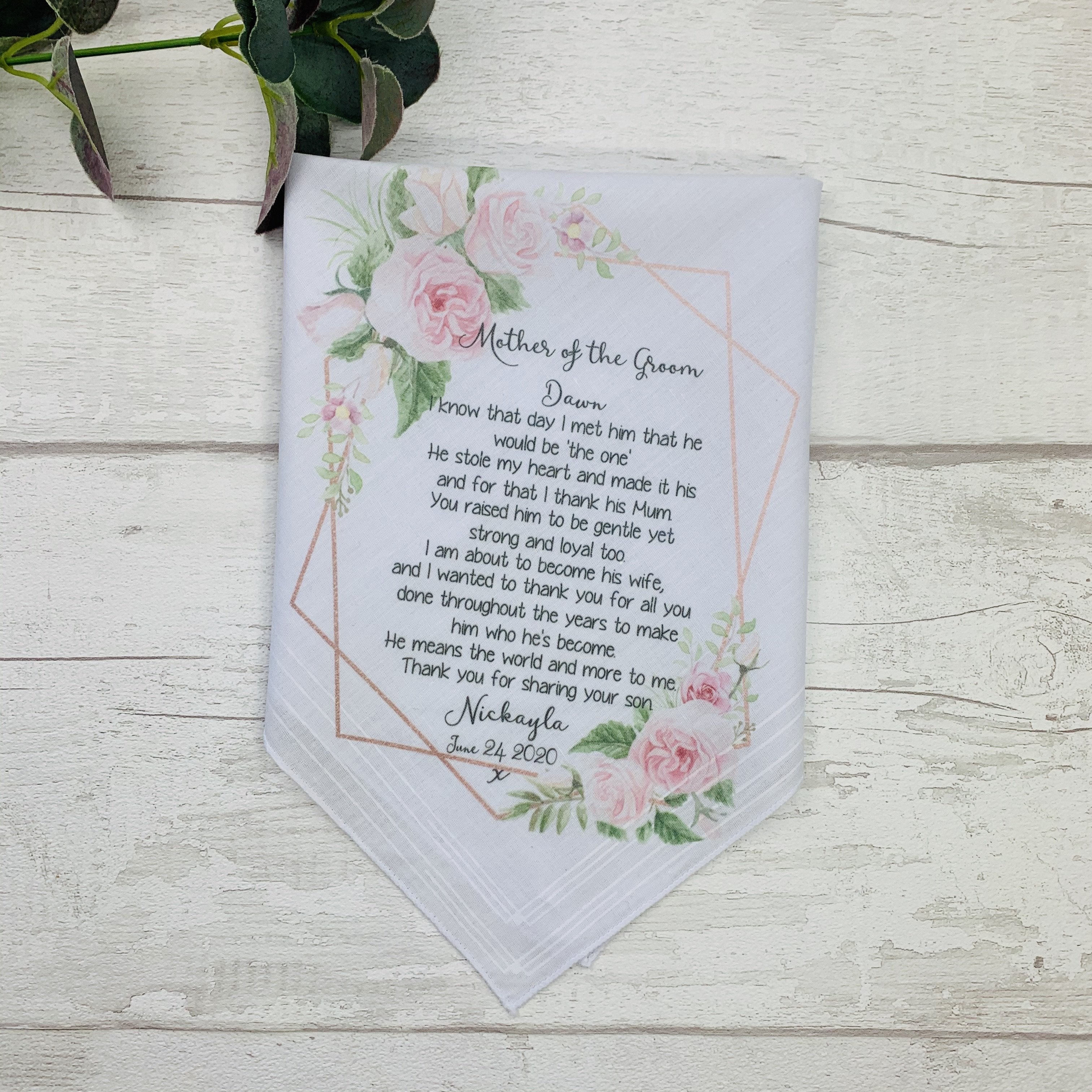 Geometric Poem Personalised Hankie - Occasionally Cute