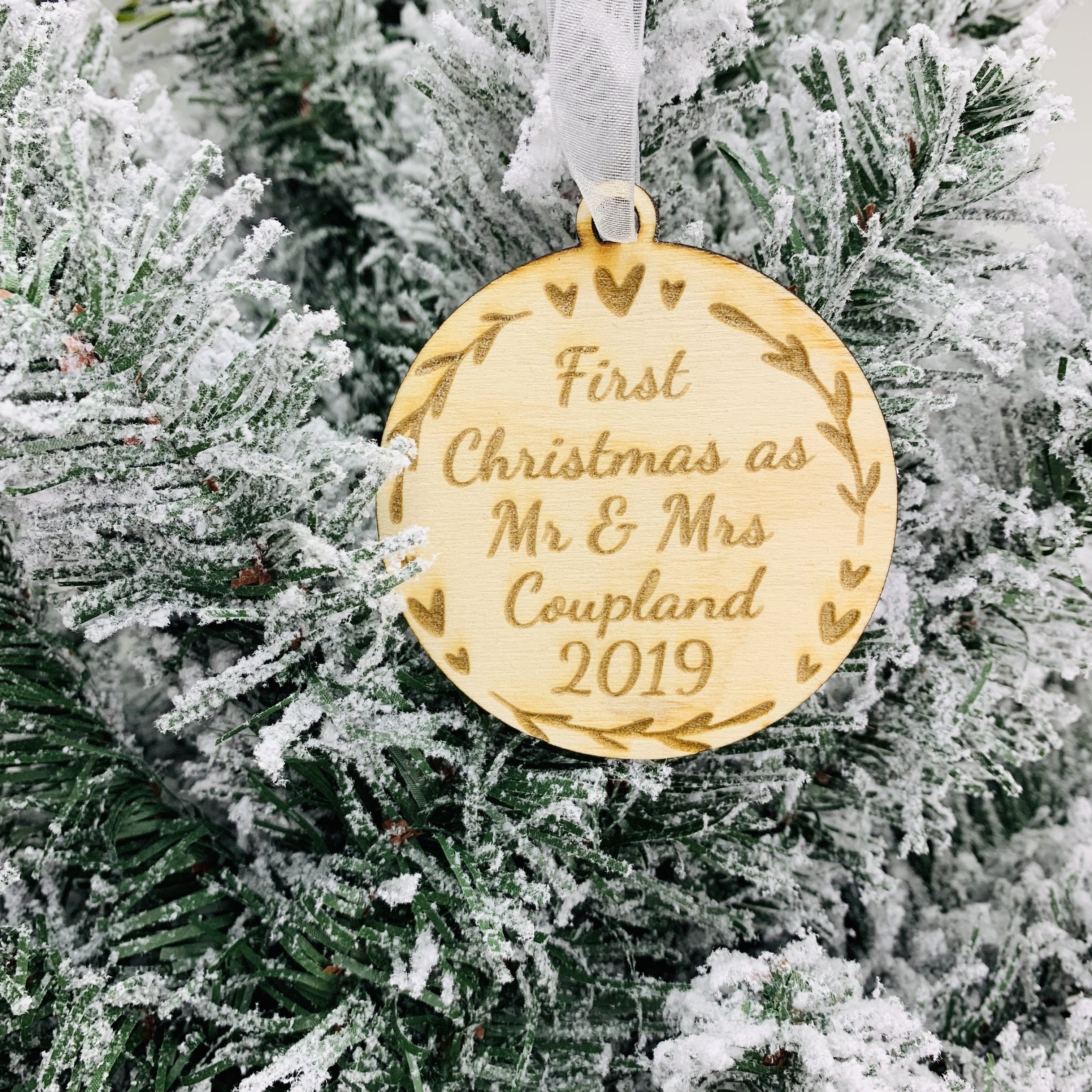 First Christmas As Mr & Mrs Tree Decoration - Occasionally Cute