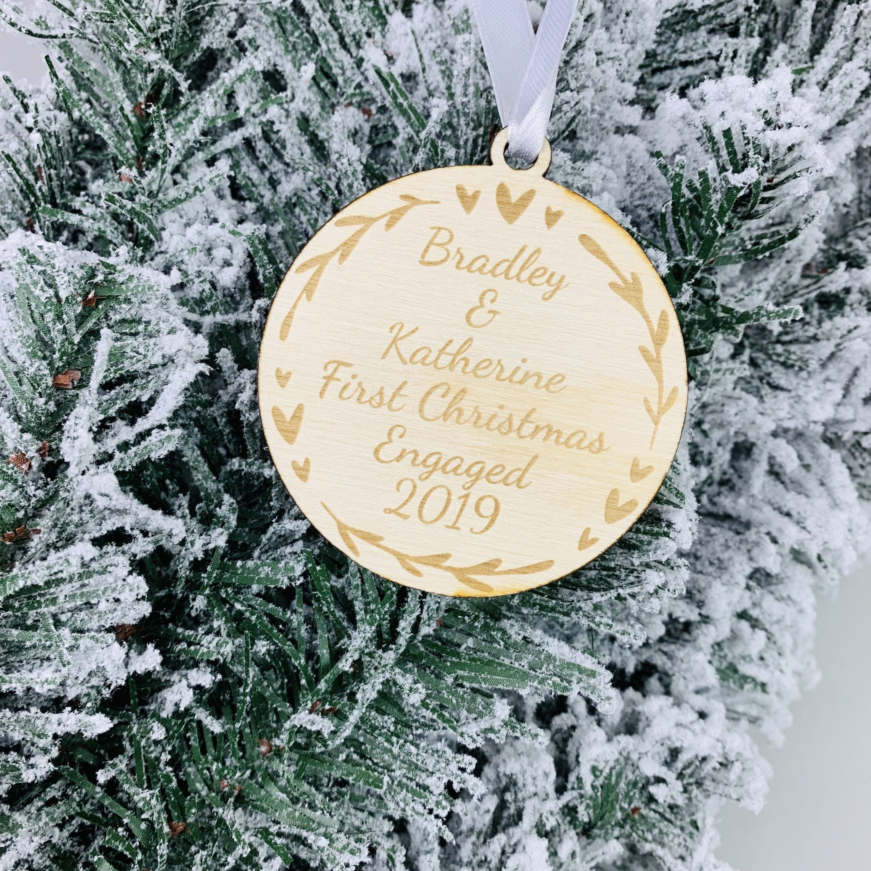 First Christmas Engaged Tree Decoration - Occasionally Cute