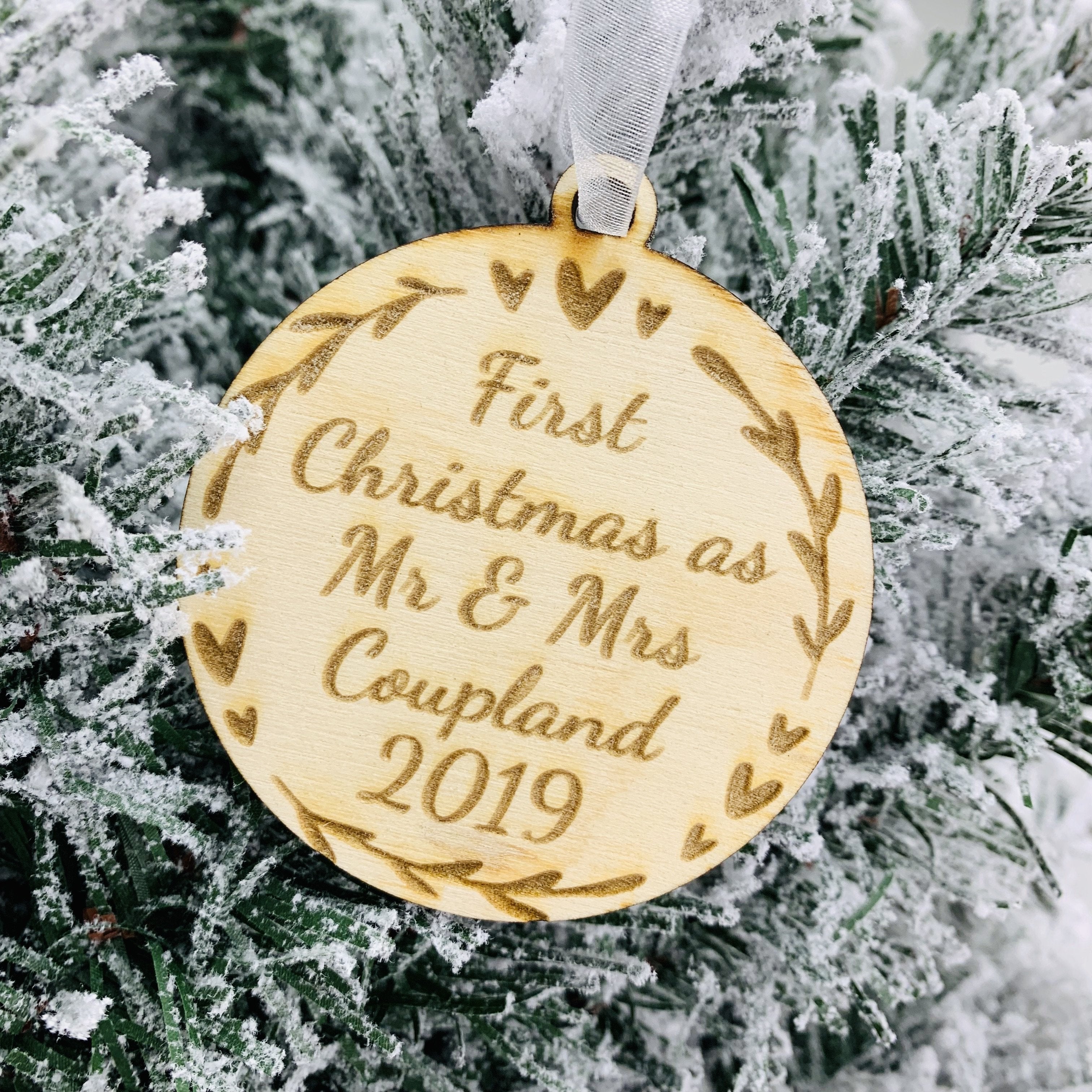 First Christmas As Mr & Mrs Tree Decoration - Occasionally Cute