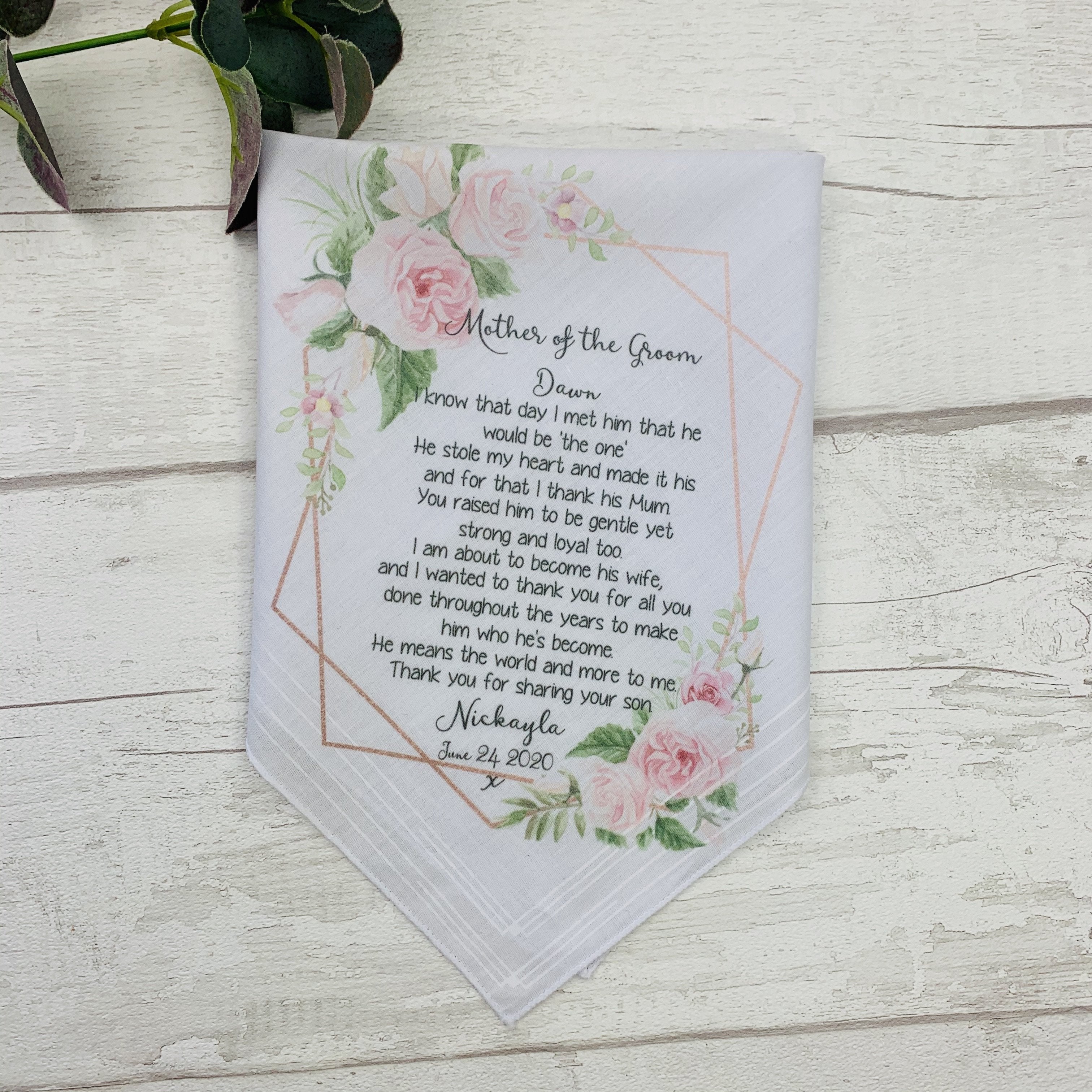 Geometric Poem Personalised Hankie - Occasionally Cute